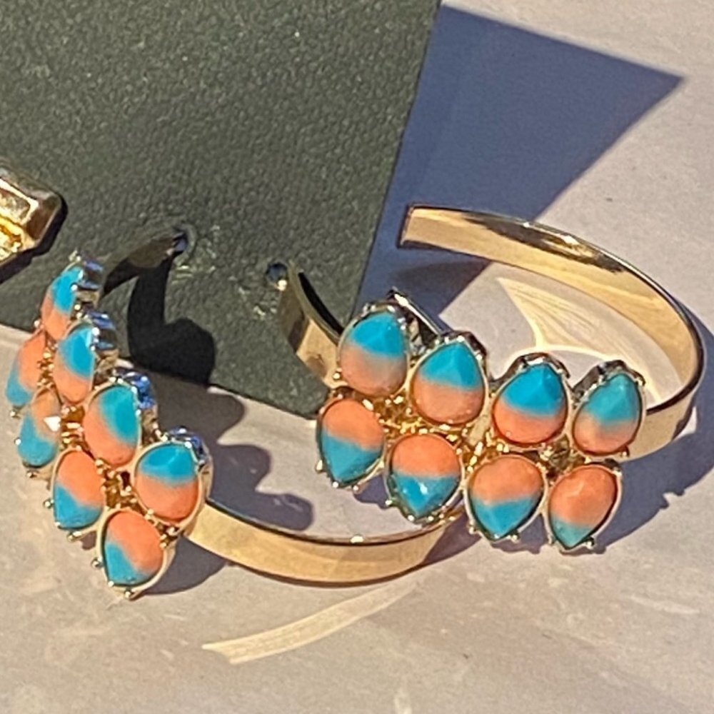 NWT Nordstrom‎ Free Press Set of Three Pairs of Earrings Studs Beaded Hoop Boho - Picture 6 of 6